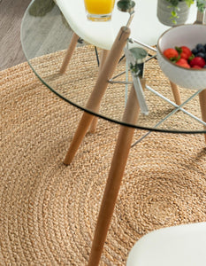 Dhaka Braided Jute Rug in Natural