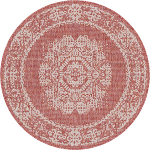 Outdoor Timeworn Rug in Rust Red