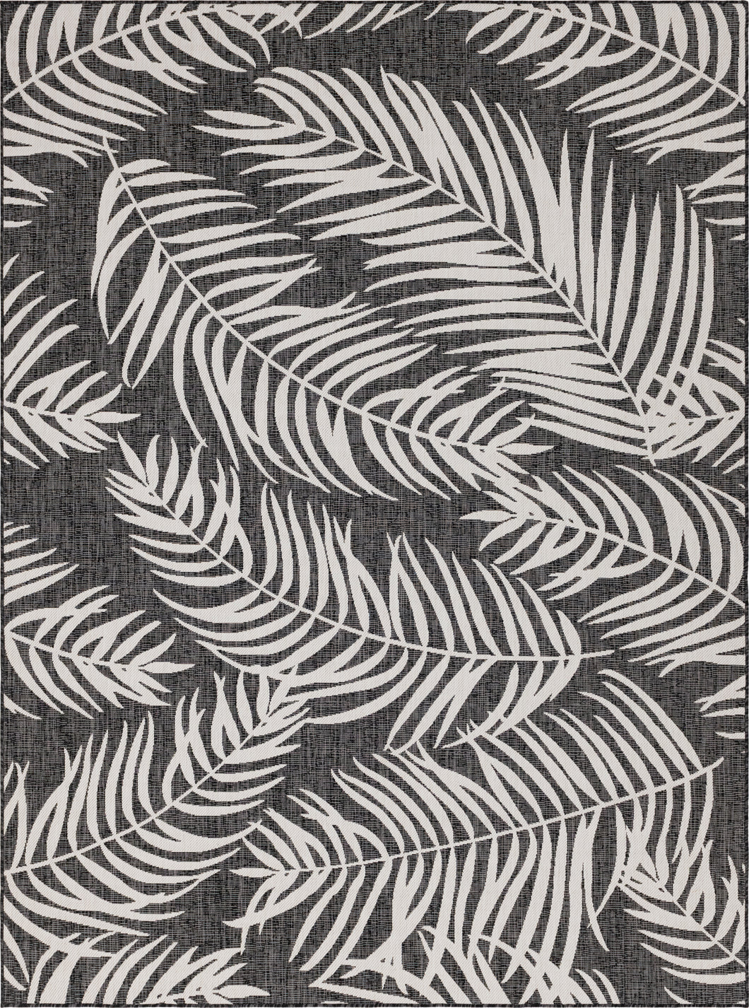Outdoor Palm Rug in Black