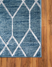 Load image into Gallery viewer, Matrix Trellis Deco Rug in Blue