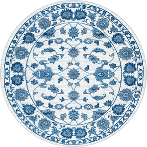 Floral Boston Rug in Ivory/Blue