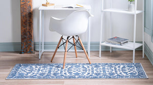 Floral Boston Rug in Ivory/Blue
