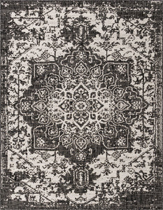 Dubai Outdoor Rug in Charcoal by Jill Zarin