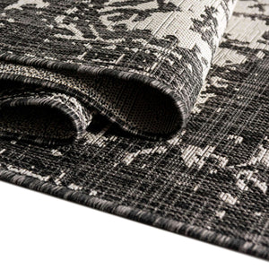 Dubai Outdoor Rug in Charcoal by Jill Zarin