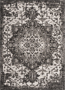 Dubai Outdoor Rug in Charcoal by Jill Zarin