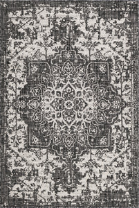 Dubai Outdoor Rug in Charcoal by Jill Zarin