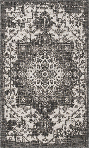 Dubai Outdoor Rug in Charcoal by Jill Zarin